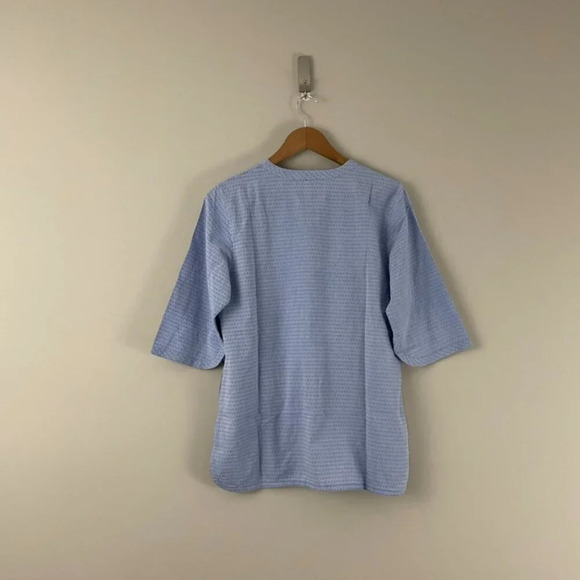 Rungolee Blue Diamond Embroidered Cotton Tunic Top Size Medium - Picture 2 of 5